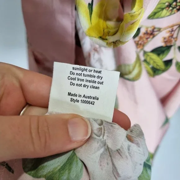 Sheike High Tea Multicolour Floral Cowl Neck Midi Dress with Belt Size 10 - Picture 9 of 9